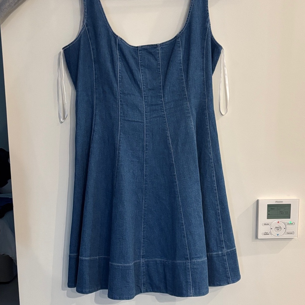 Staud Wells Denim Mini Dress